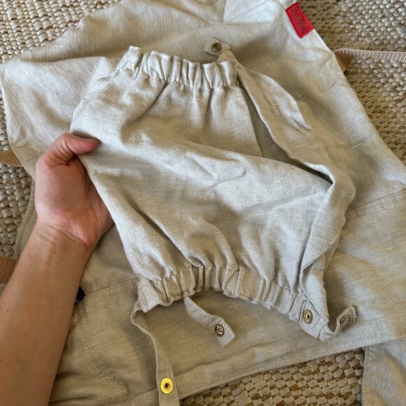 Sakura Bloom Scout Flax Linen Neutral Carrier with Camel Leather Straps - Picture 8 of 13